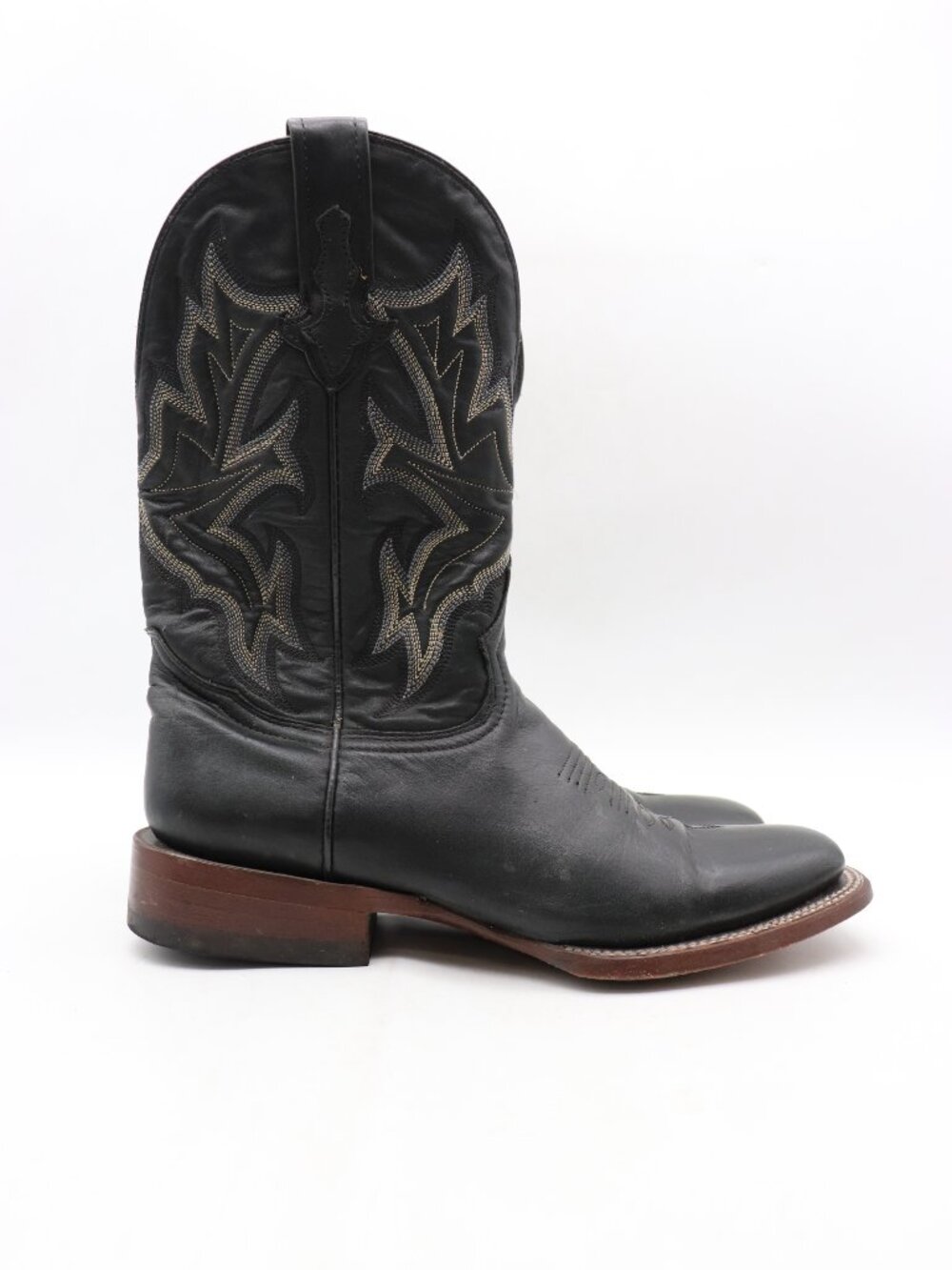 Stetson Western Boot Women's Size 7.5 Black Leather Cowboy Pull On